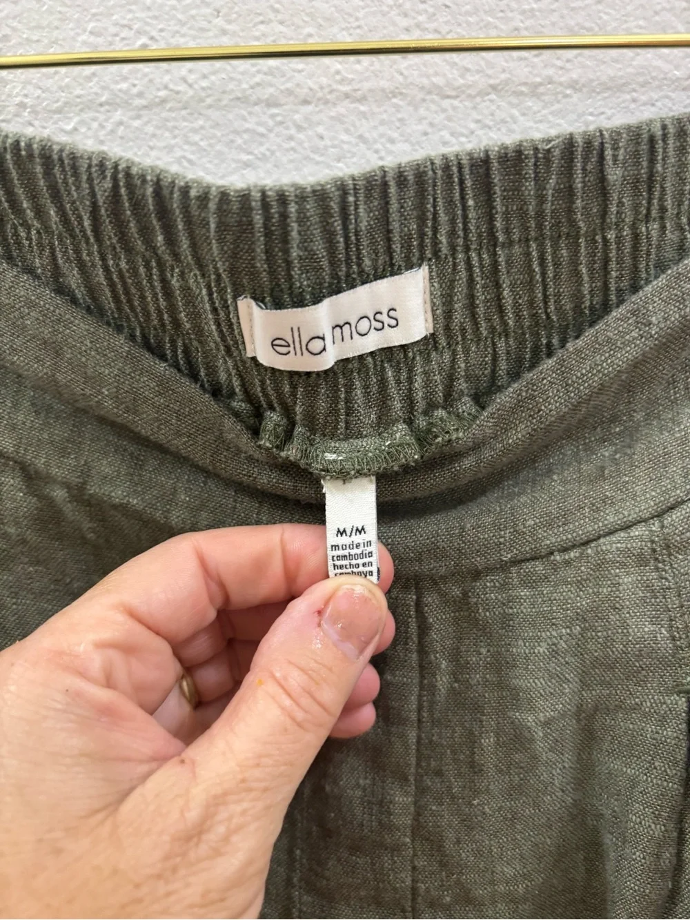Ella Moss Olive Wide-Leg Chinos